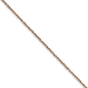1.1mm, 14k Rose Gold, Diamond Cut Solid Ropa Chain Necklace, 20 Inch